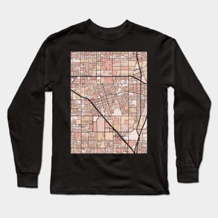 Anaheim Map Pattern in Soft Pink Pastels Long Sleeve T-Shirt